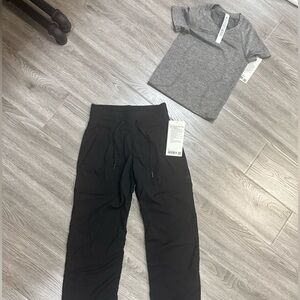 Lululemon Black Pants and Gray Top Set